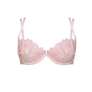 For Love & Lemons Underwire Bra Pink Floral Lace Strappy Caged Small